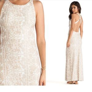 NOVELLA ROYALE XS White Chantilly Midnight Rambler Maxi Long Dress Sexy Bodycon